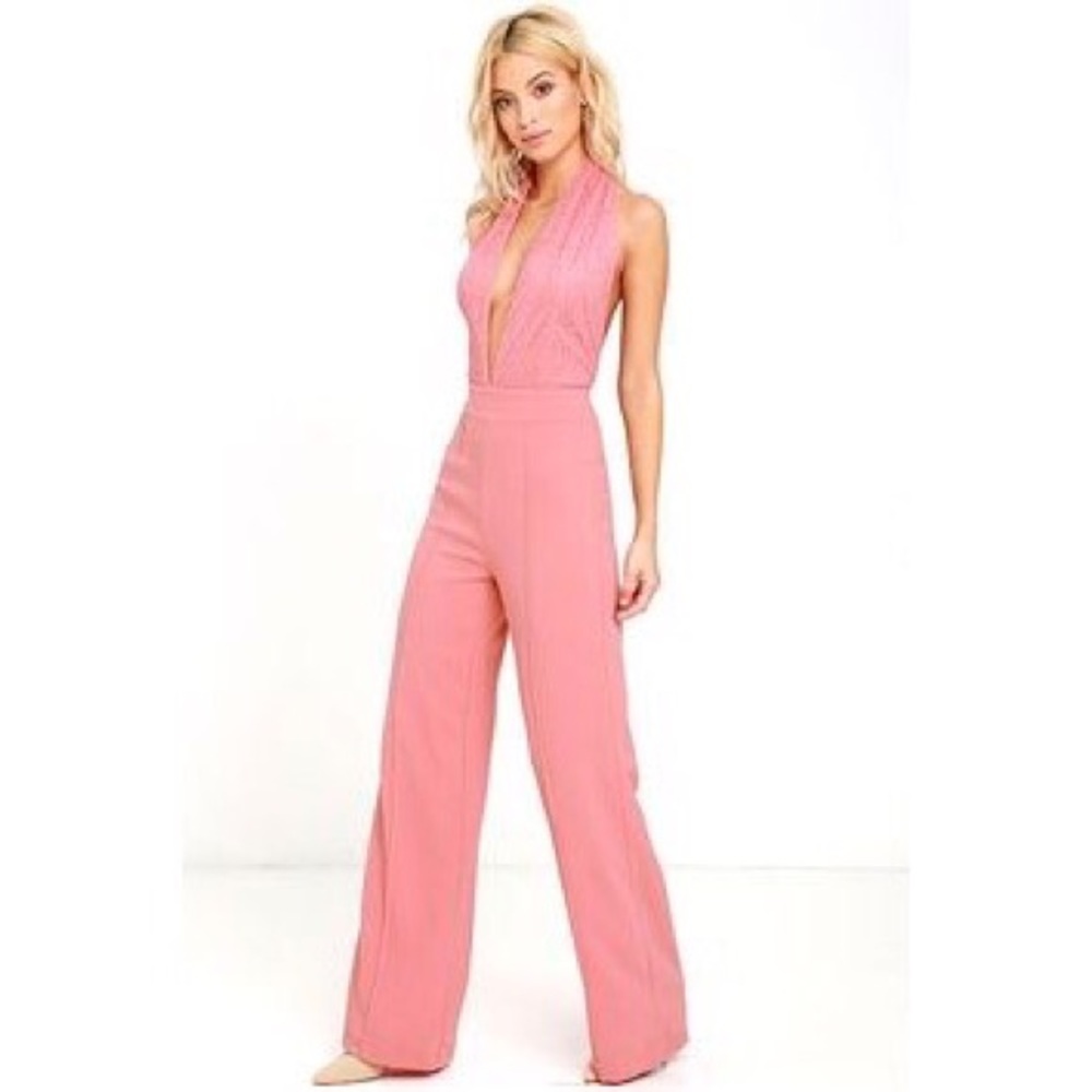 NWT Blush Pink Halter Jumpsuit